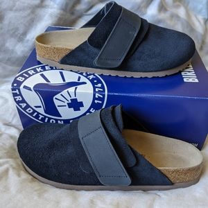Birkenstock Nagoya 41N Navy Suede Velcro Clog